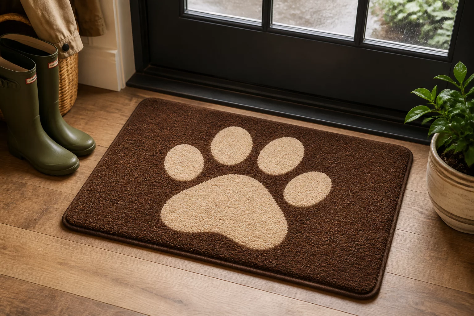 Pet Friendly Paw Print Mat
