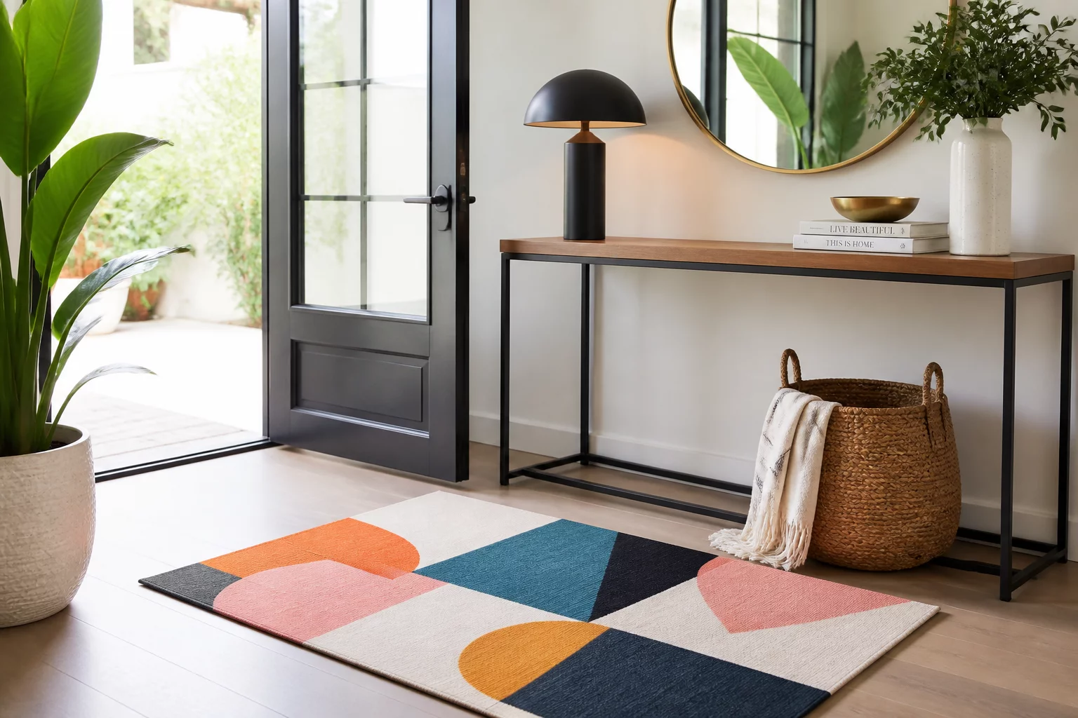 Modern stylish entryway door mats and color trends for 2026