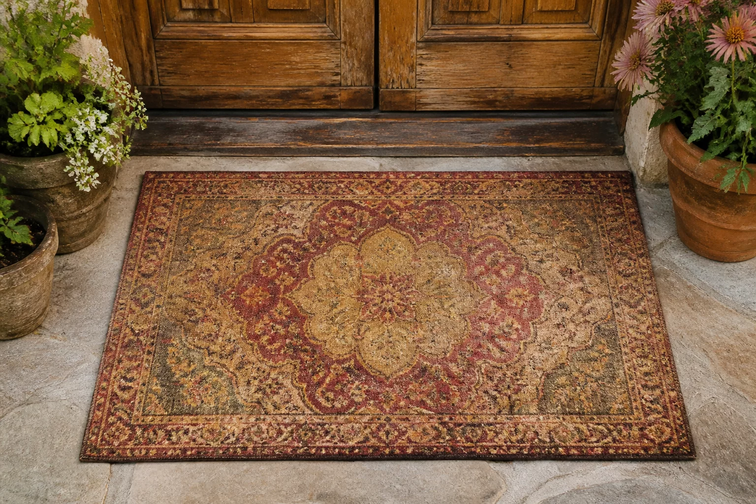 Vintage Pattern Front Door Mat